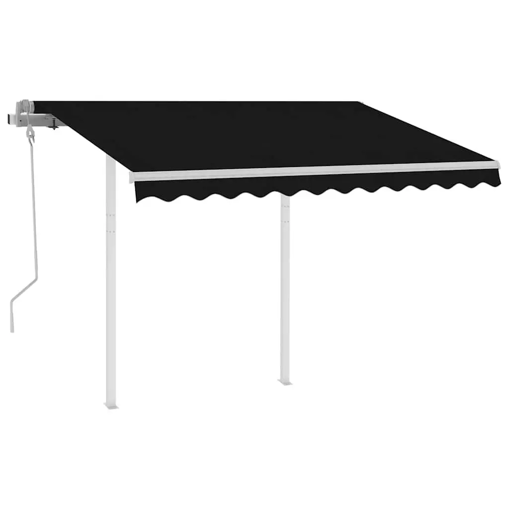 Manual Retractable Awning Sun Shade 3x2.5m Anthracite Garden Canopy