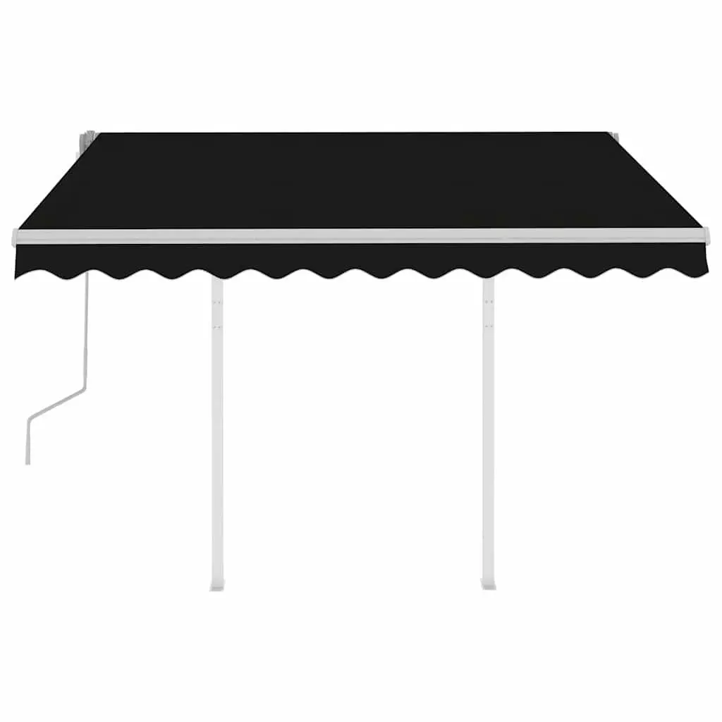 Manual Retractable Awning Sun Shade 3x2.5m Anthracite Garden Canopy