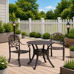Comfortable 3-Piece Brown Aluminium Bistro Set