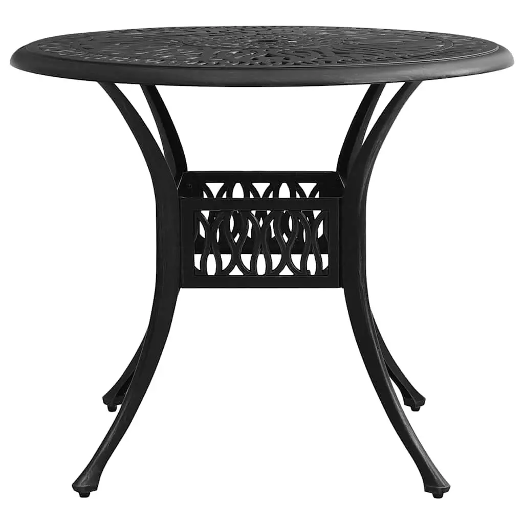 Outdoor Bistro Set 3 Piece Black Cast Aluminium Garden Furniture Patio Table