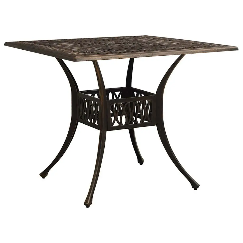 3 Piece Bistro Set Outdoor Garden Furniture Cast Aluminium Table Chairs Brown
