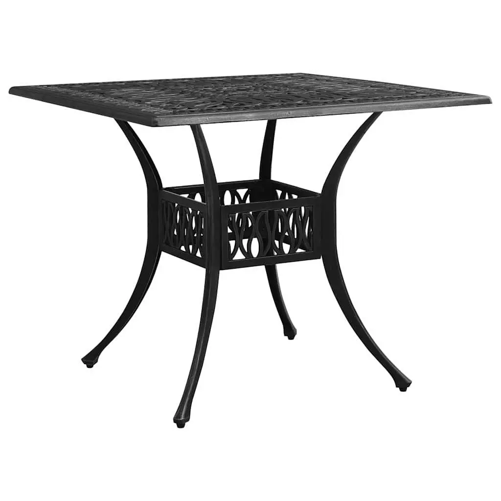 3 Piece Bistro Set Outdoor Seating Cast Aluminium Black Table Chairs Umbrella Hole