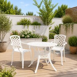 Reliable 3 Piece Bistro Set with Cast Aluminium Design
