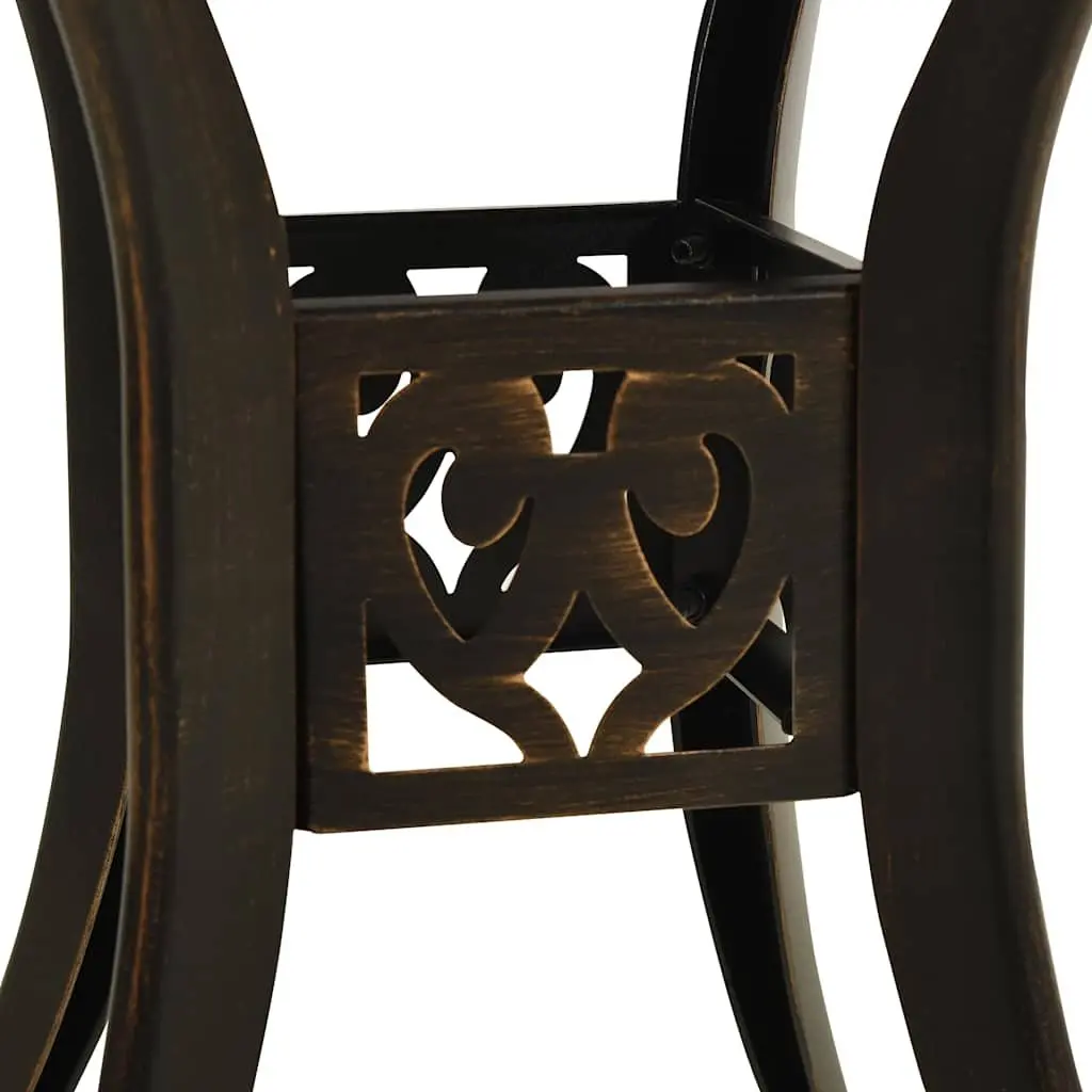5 Piece Outdoor Bistro Set Cast Aluminium Brown Patio Garden Furniture Table