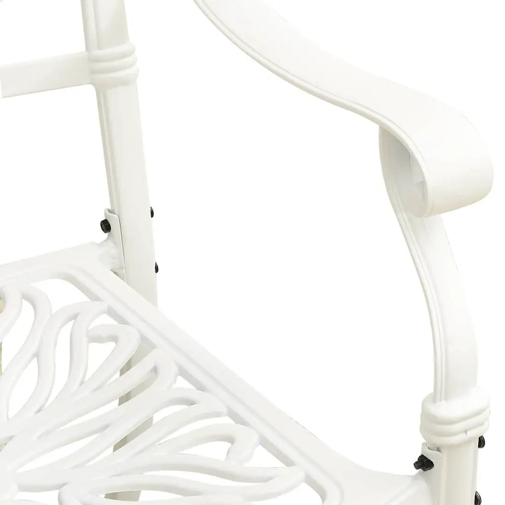 5 Piece Outdoor Bistro Set Cast Aluminium White Garden Patio Furniture Table