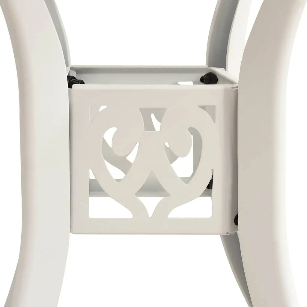 5 Piece Outdoor Bistro Set Cast Aluminium White Garden Patio Furniture Table