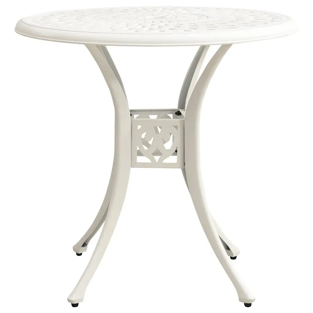 5 Piece Outdoor Bistro Set Cast Aluminium White Garden Patio Furniture Table