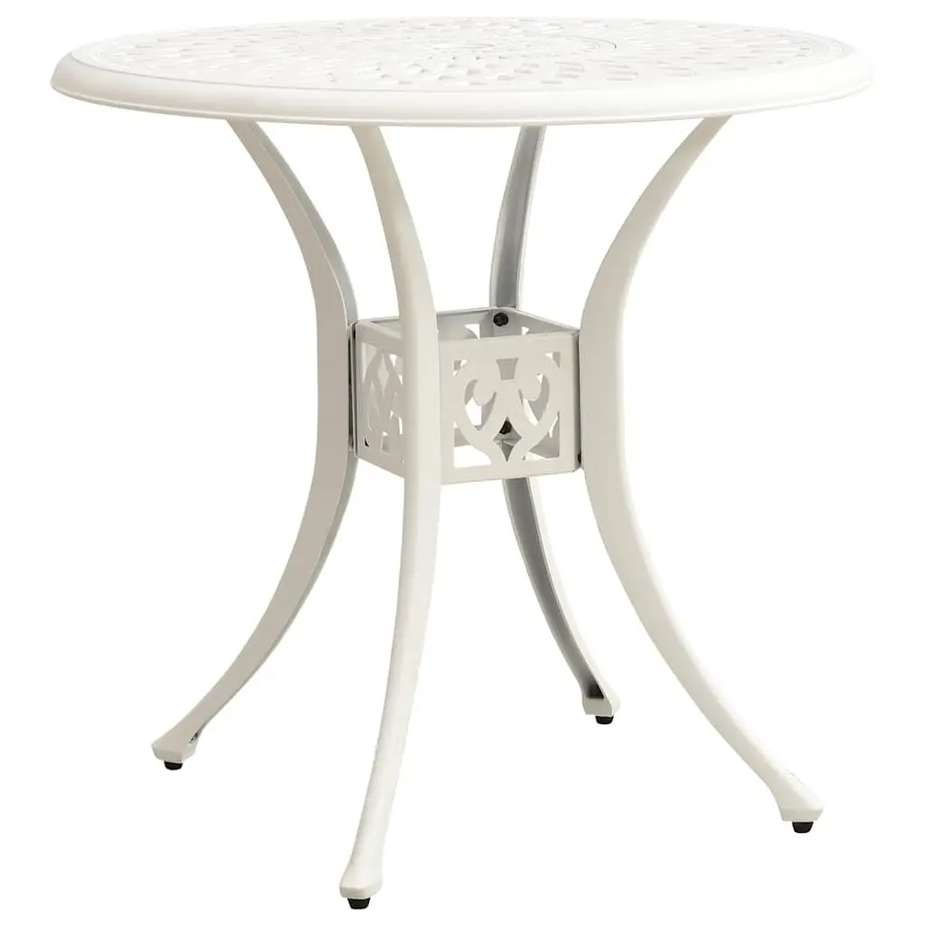 5 Piece Outdoor Bistro Set Cast Aluminium White Garden Patio Furniture Table