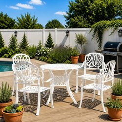 Reliable 5 Piece Bistro Set for Outdoor Enjoyment