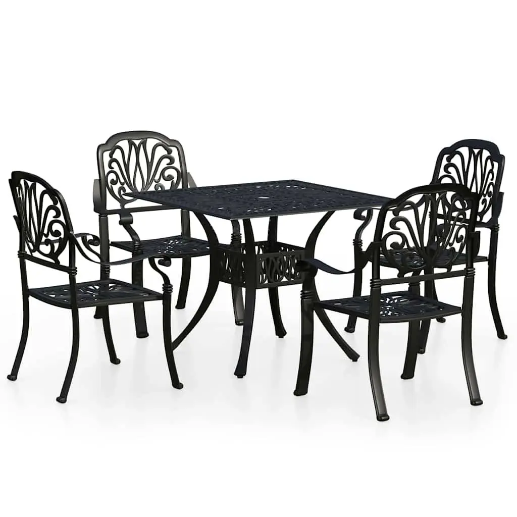 5 Piece Outdoor Bistro Set Cast Aluminium Table Chairs Garden Patio Furniture