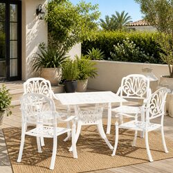 Value-Driven 5-Piece Outdoor Bistro Set in White
