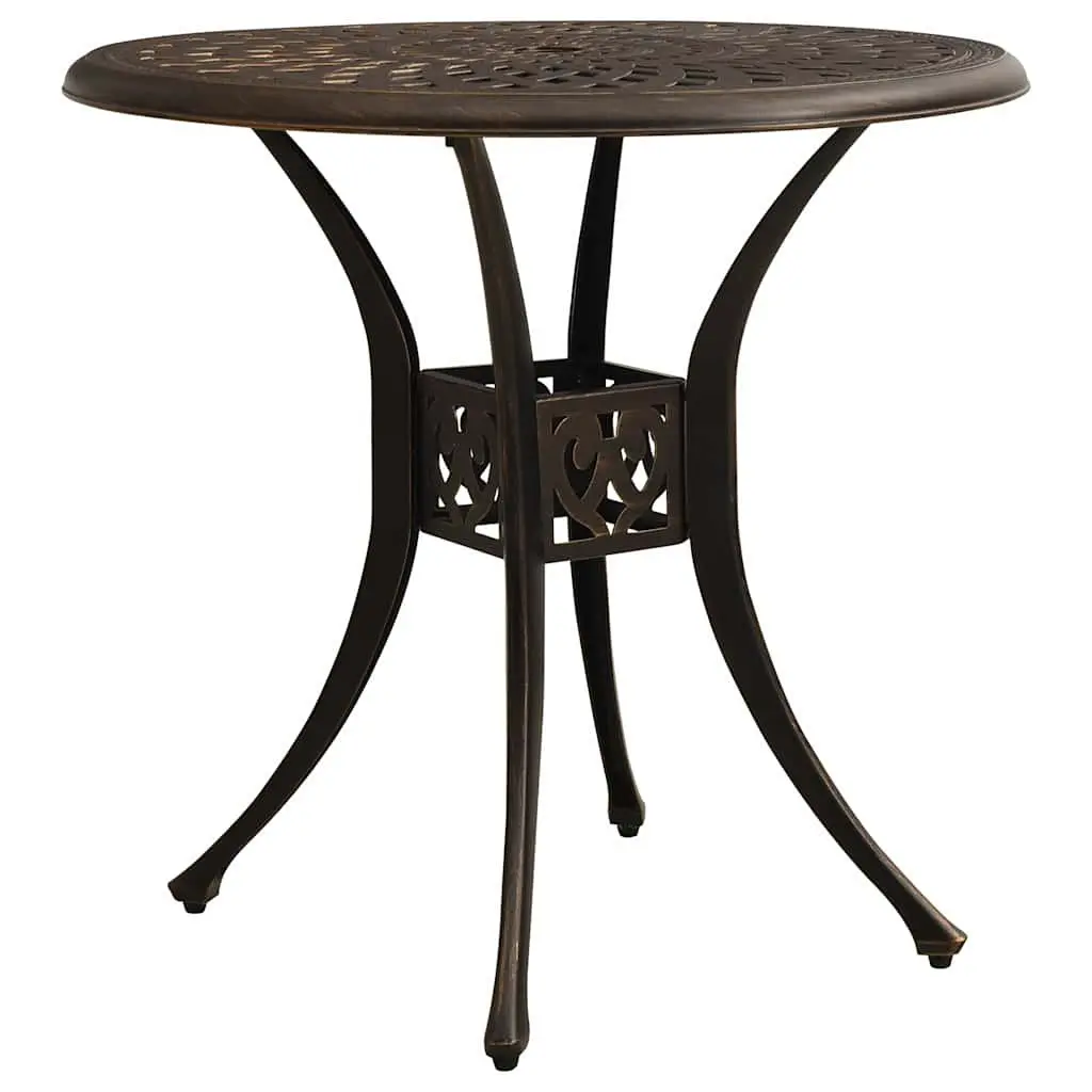 5 Piece Bistro Set Outdoor Dining Cast Aluminium Brown