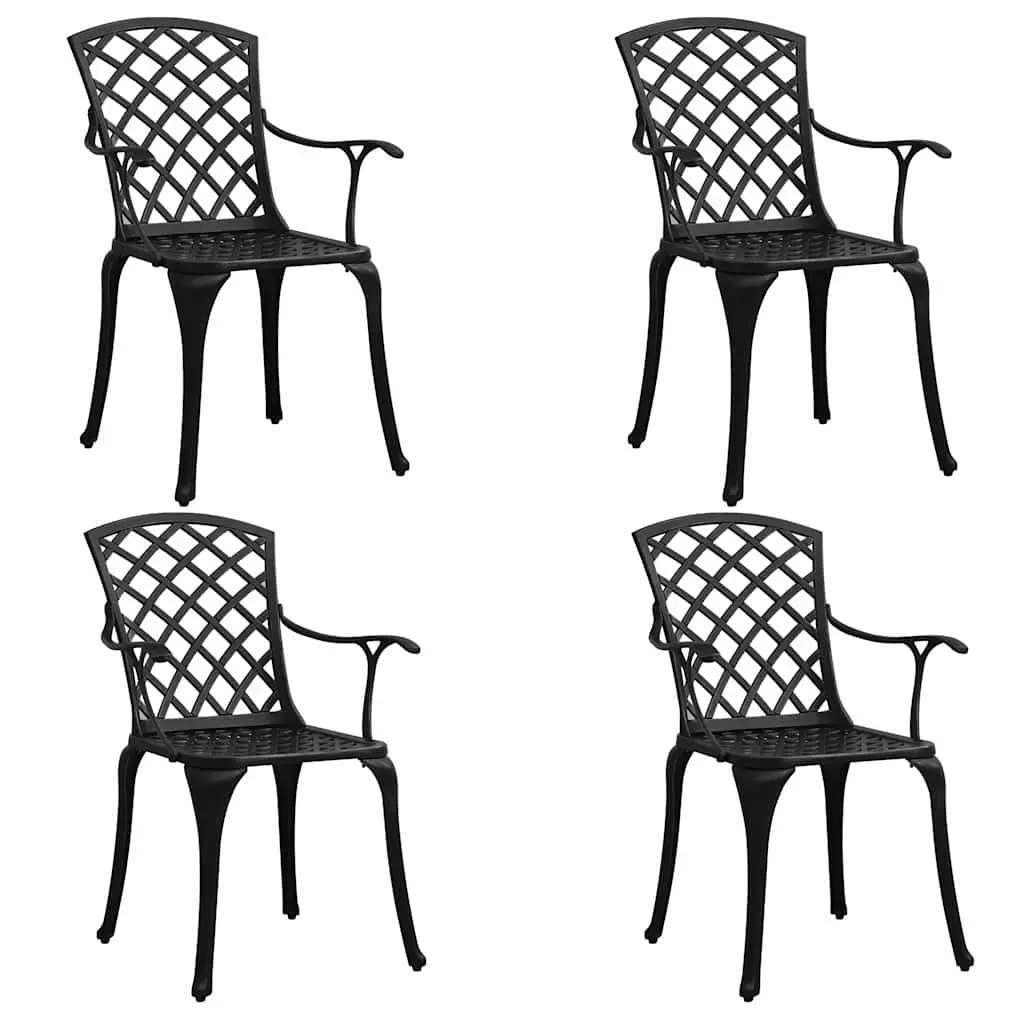 5 Piece Bistro Set Outdoor Furniture Table Chairs Black