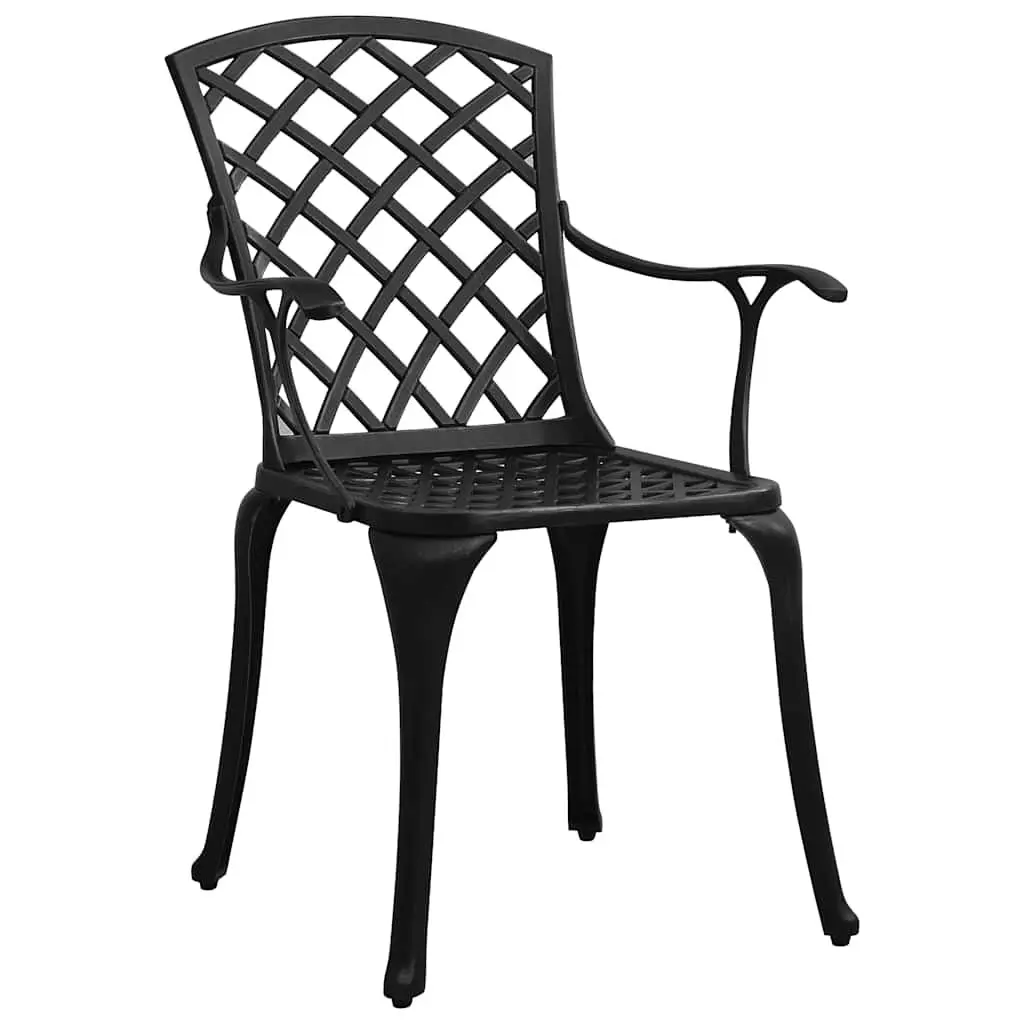 5 Piece Bistro Set Outdoor Furniture Table Chairs Black