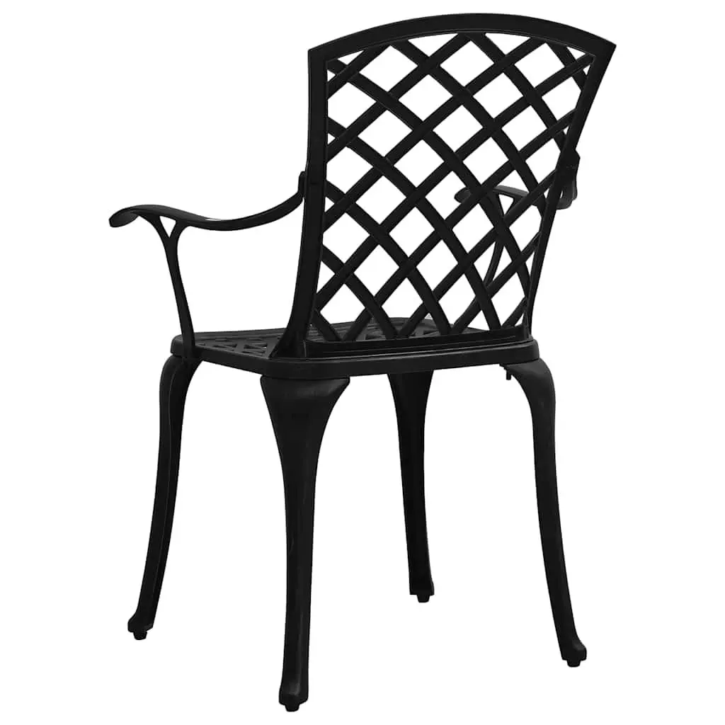 5 Piece Bistro Set Outdoor Furniture Table Chairs Black