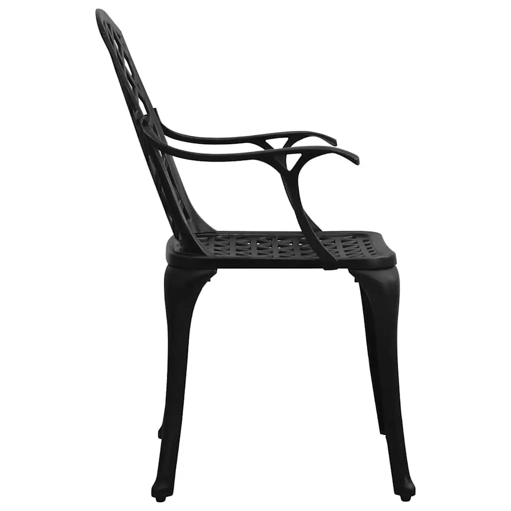 5 Piece Bistro Set Outdoor Furniture Table Chairs Black