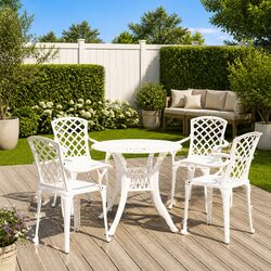 Versatile 5 Piece Cast Aluminium Bistro Set for Outdoors