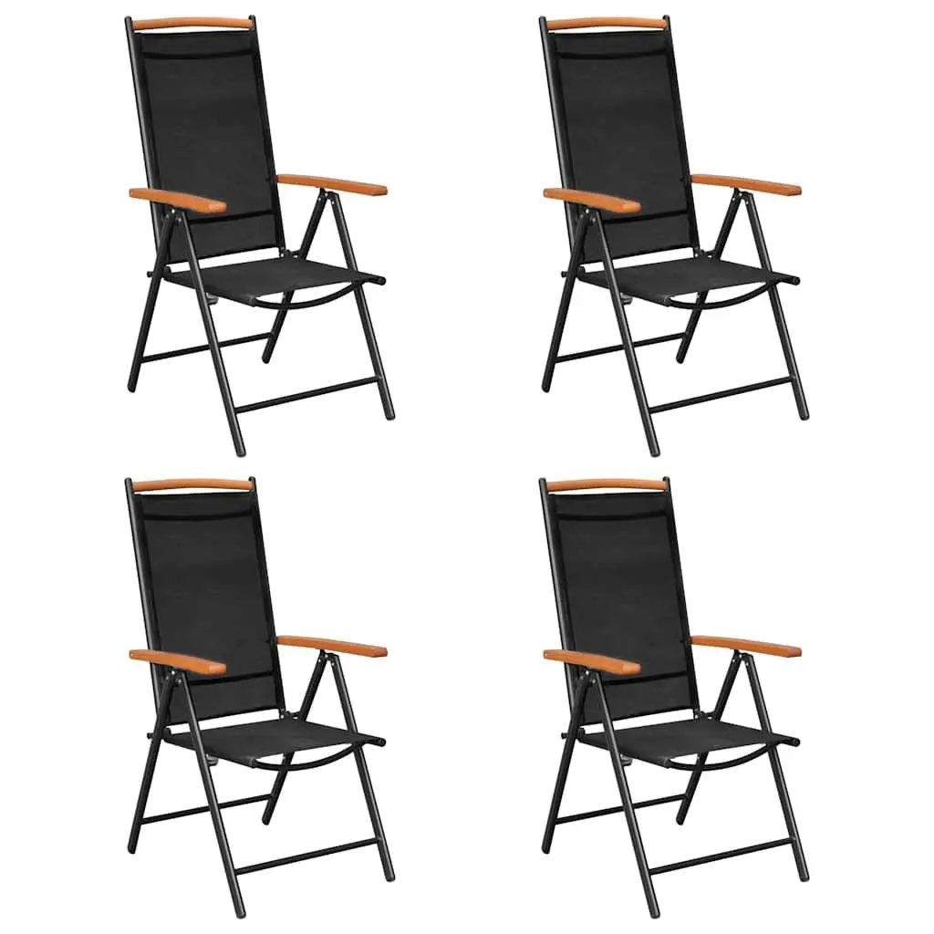 5 Piece Garden Dining Set Outdoor Furniture Black Chairs Table Patio