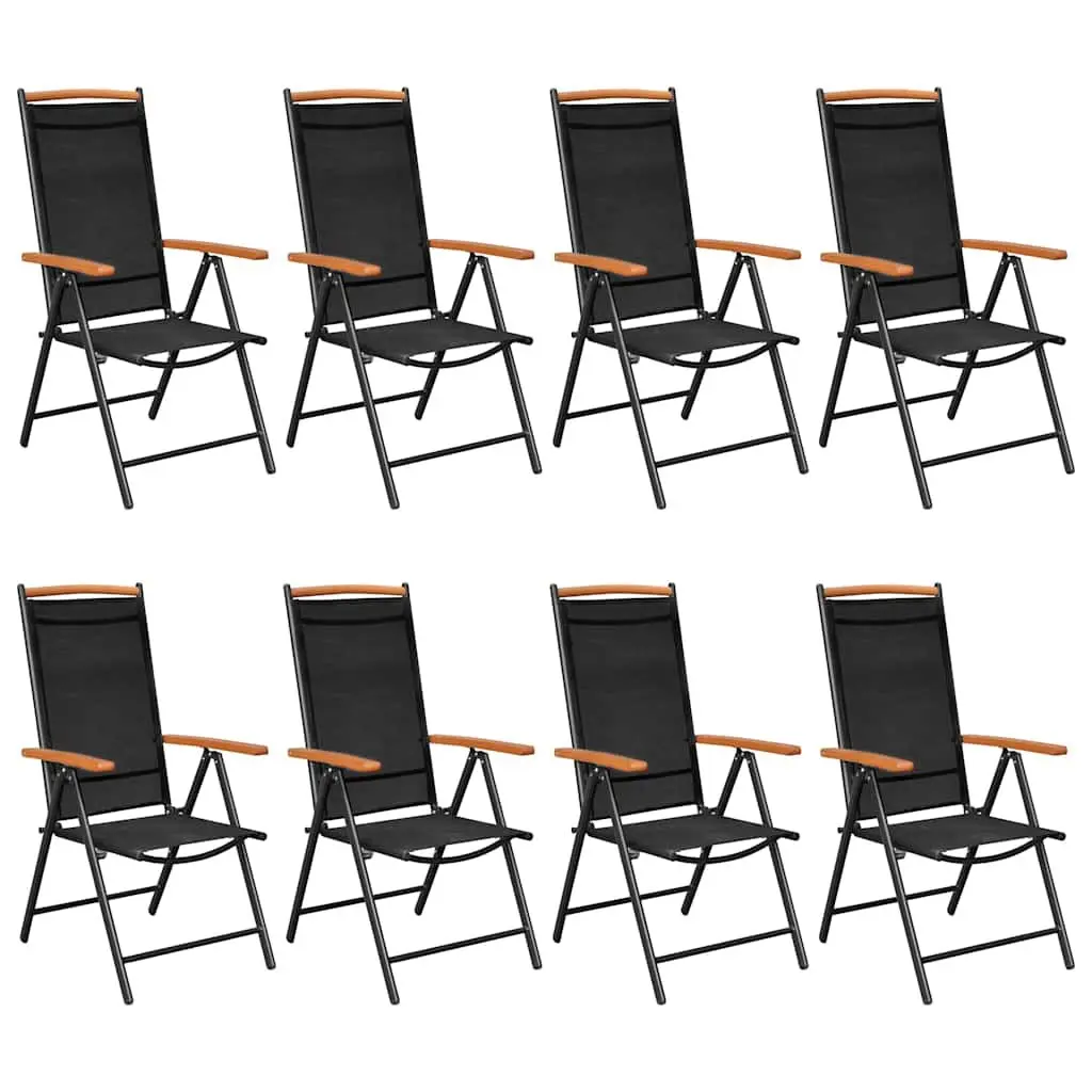 9 Piece Black Aluminium Garden Set