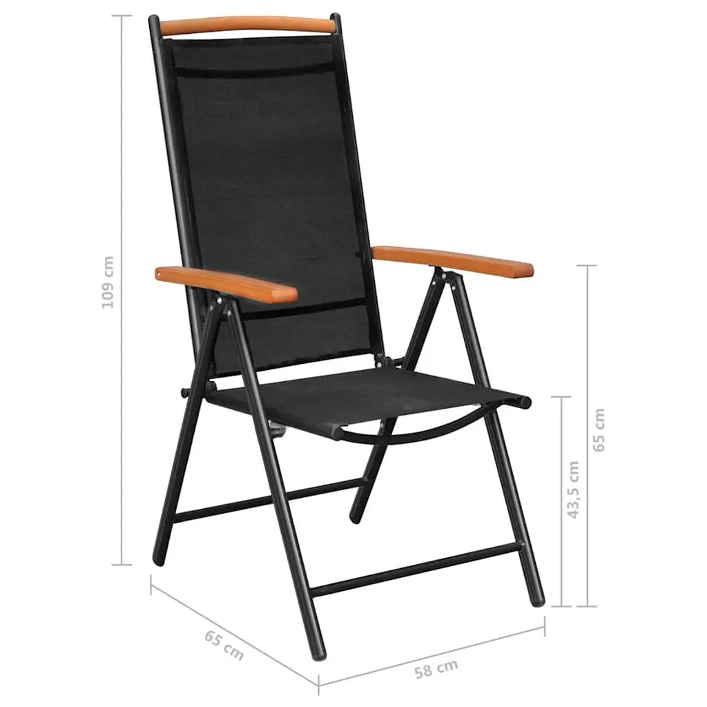 Outdoor Dining Set 9 Piece Black Aluminium Chairs Table Garden Patio Furniture