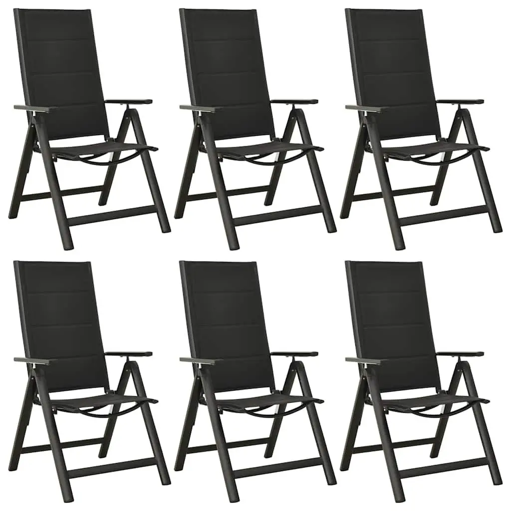 Garden Dining Set 7 Piece Outdoor Relaxation Aluminium Frame Glass Table Anthracite