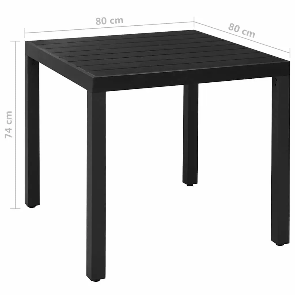 Garden Dining Set 5 Piece Outdoor Furniture Adjustable Textilene Seats Black Aluminium Frame WPC Tabletop