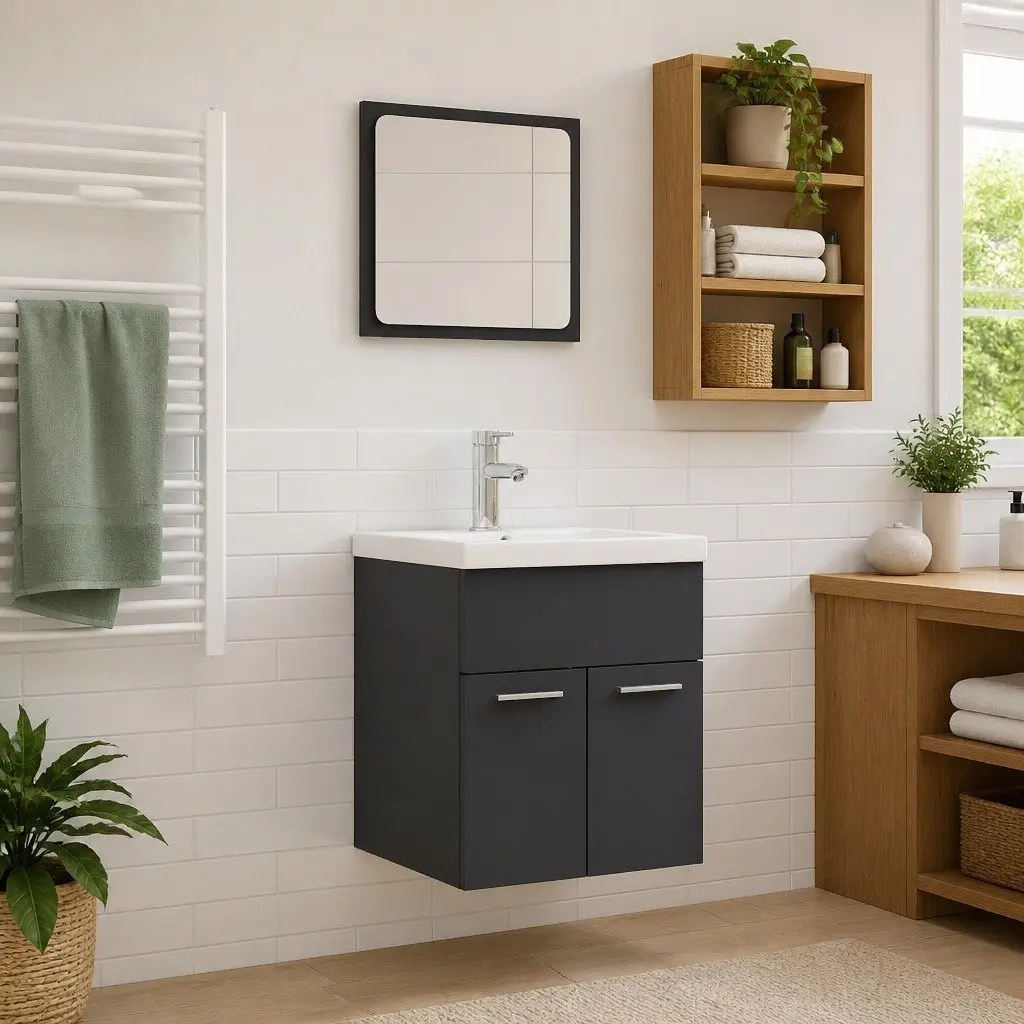 Bathroom Furniture Set with Sink and Mirror