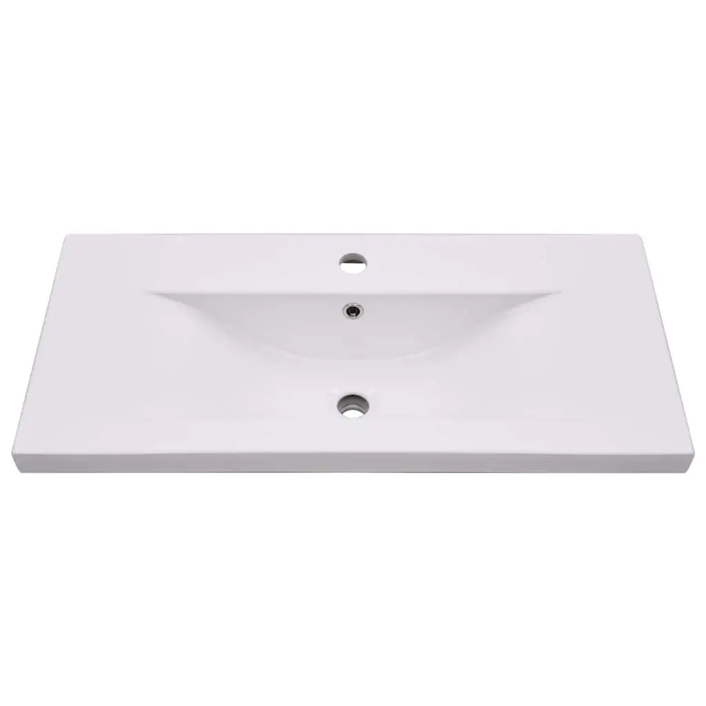 Bathroom Furniture Set Sink Cabinet Ceramic Basin Mirror Beige