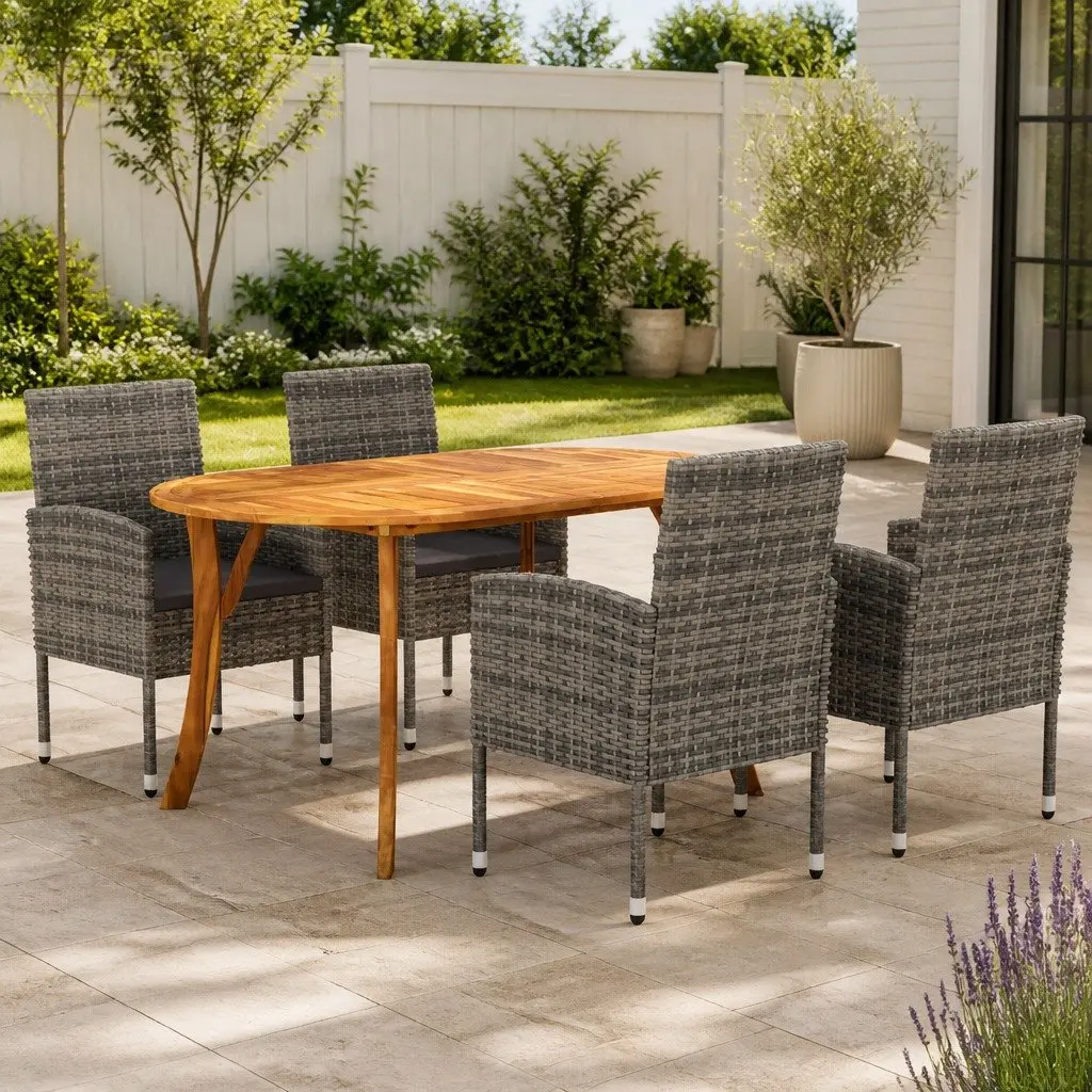 5 Piece Garden Dining Set for Relaxed Outdoor Meals
