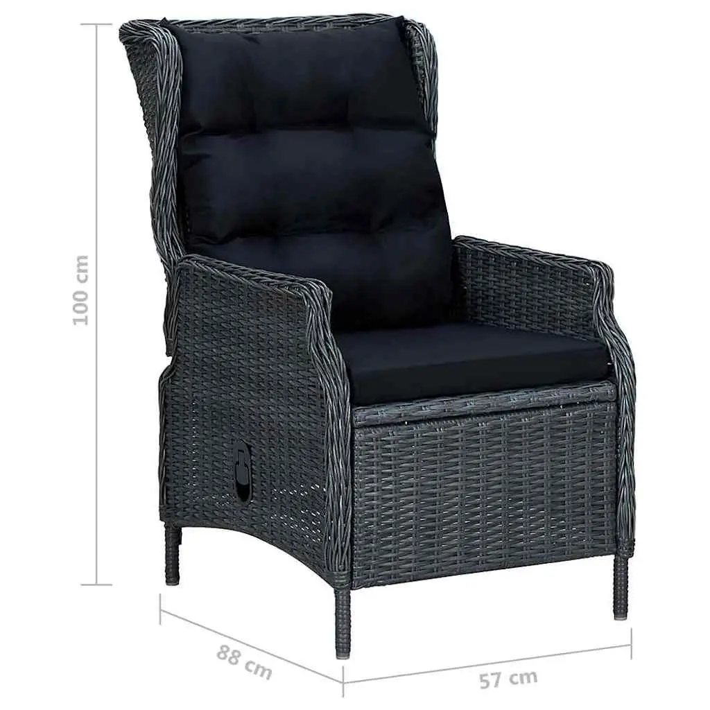 Garden Dining Set 5 Piece Outdoor Table Chair Rattan Grey
