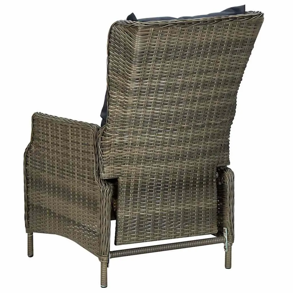Garden Dining Set 5 Piece Outdoor Table Chairs Brown Wood Rattan
