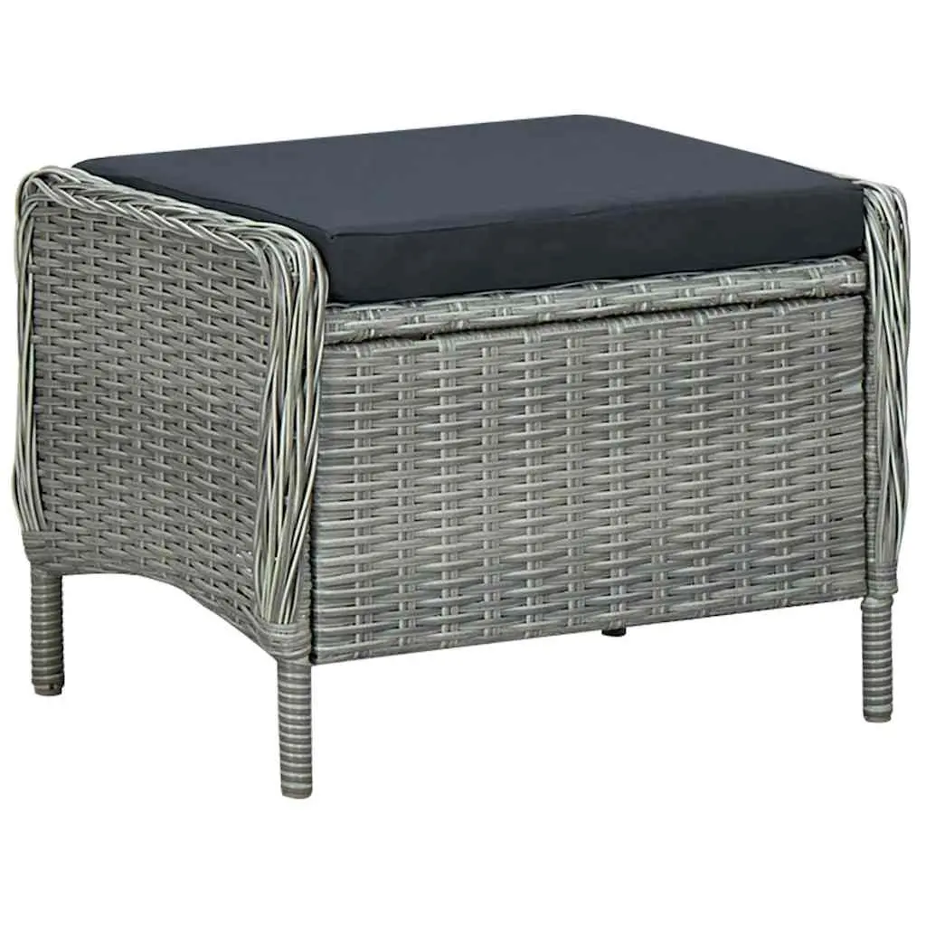 Garden Dining Set 7 Piece Outdoor Table Chairs Grey Rattan