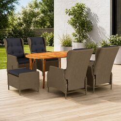 Value-Packed 7 Piece Garden Dining Set with Rattan Chairs