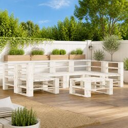 Quality 7 Piece Garden Pallet Lounge Set for Outdoor Use