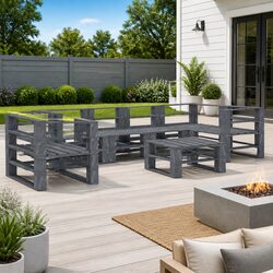 Comfortable 7-Piece Pallet Lounge Set for Outdoor Relaxation