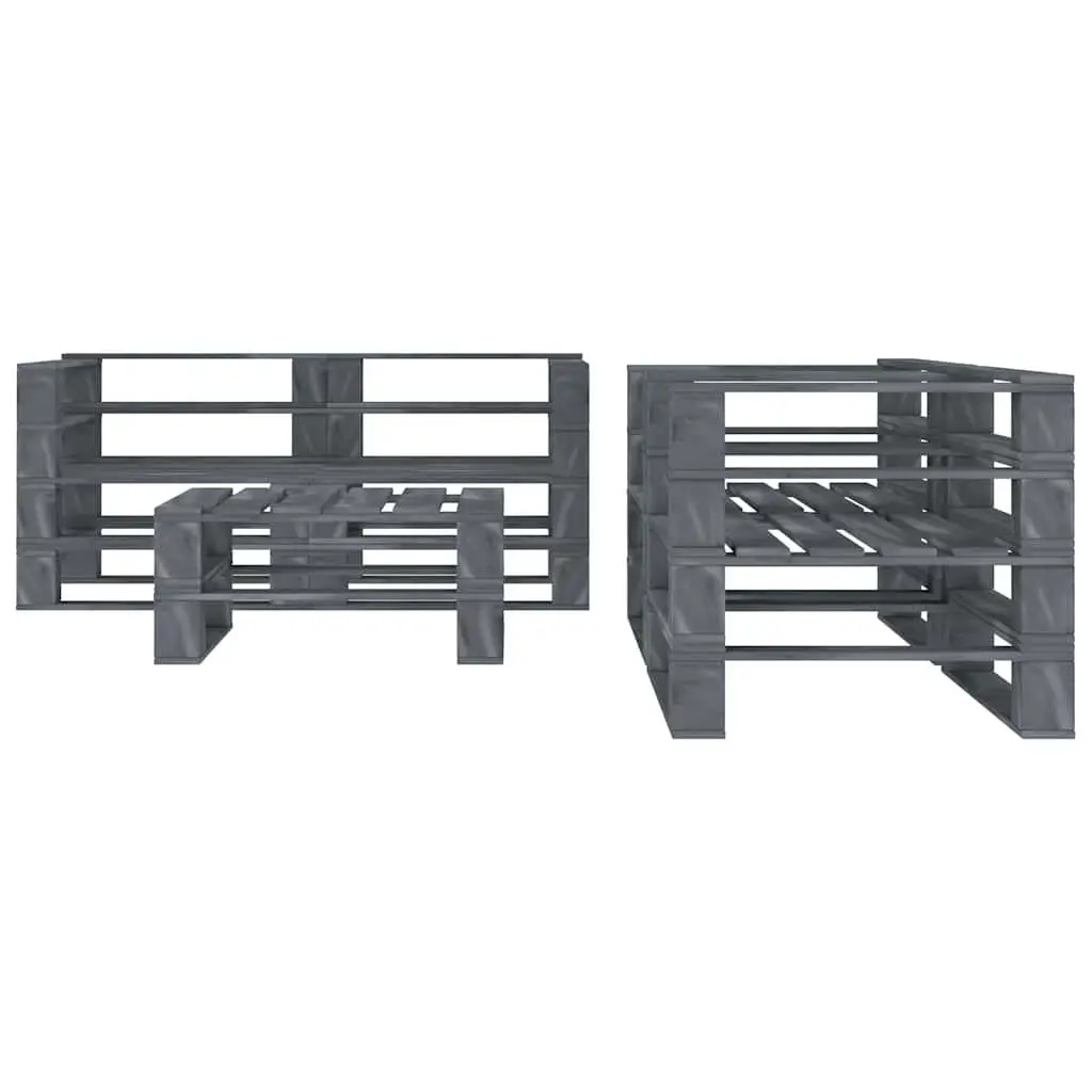 5 Piece Garden Pallet Lounge Set Outdoor Furniture Patio Sofa Coffee Table Grey