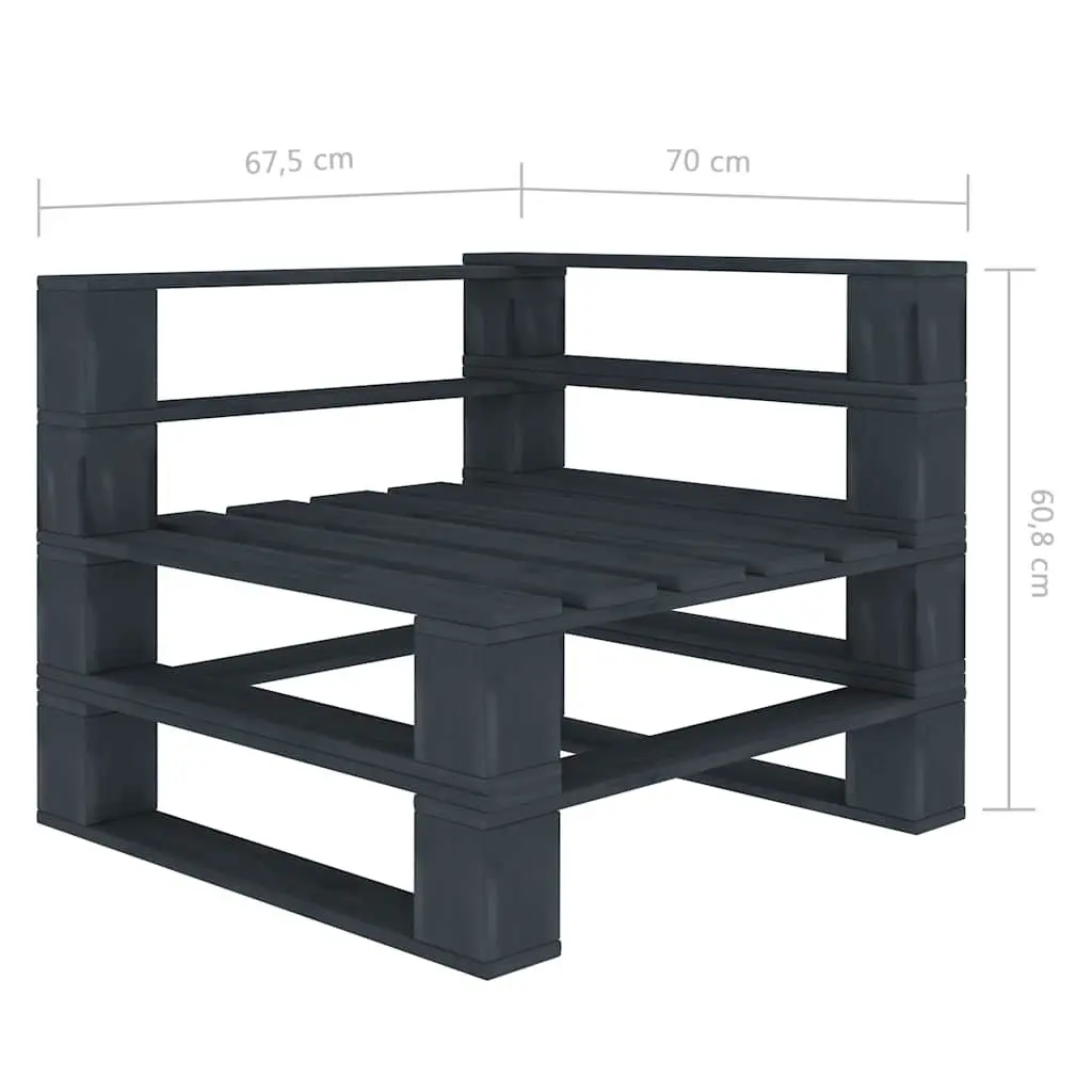5 Piece Garden Pallet Lounge Set Outdoor Furniture Patio Sofa Coffee Table Grey