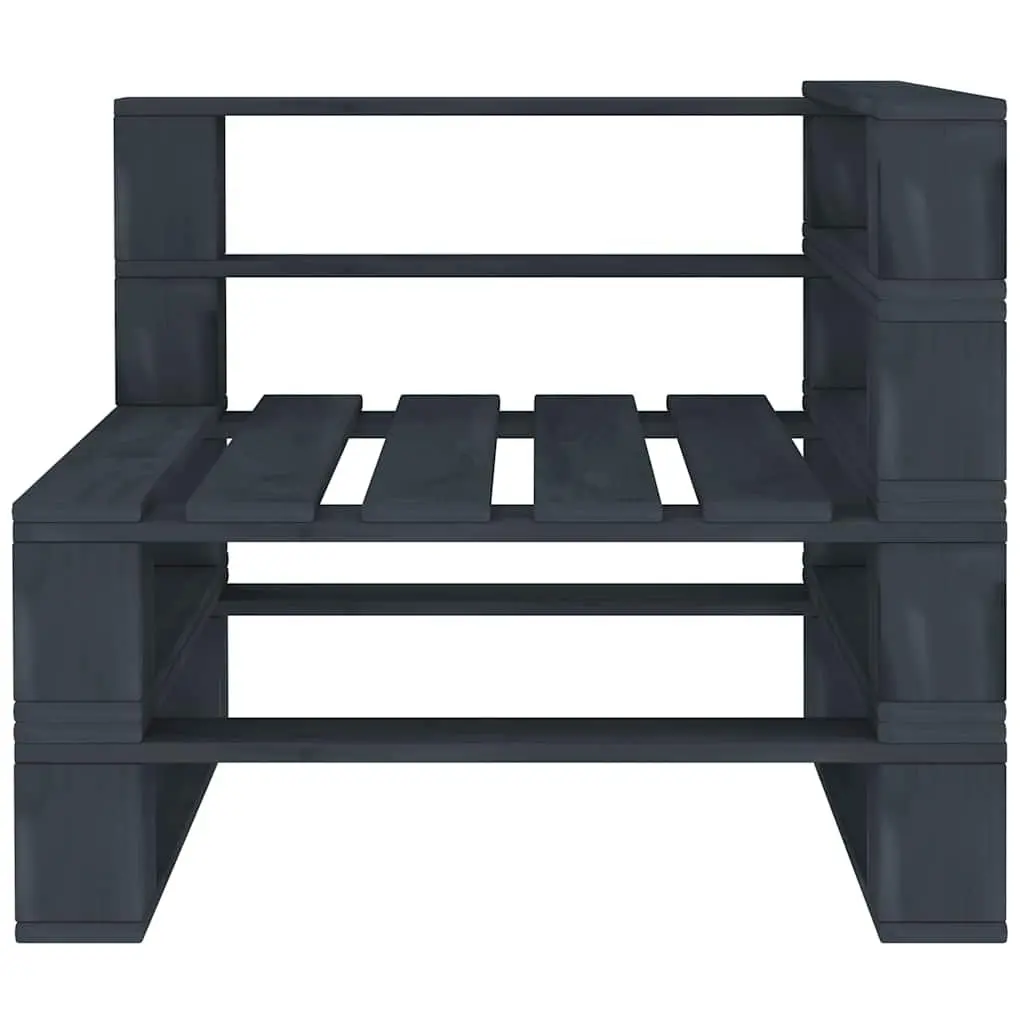 Garden Pallet Lounge Set Outdoor Furniture 6 Piece Grey Wooden Sofa Coffee Table
