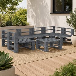 7 Piece Garden Pallet Lounge Set: Practical and Stylish