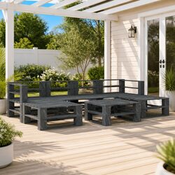Reliable 7 Piece Garden Pallet Lounge Set with Timeless Design