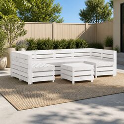 Reliable 7 Piece Pallet Lounge Set for Outdoor Comfort