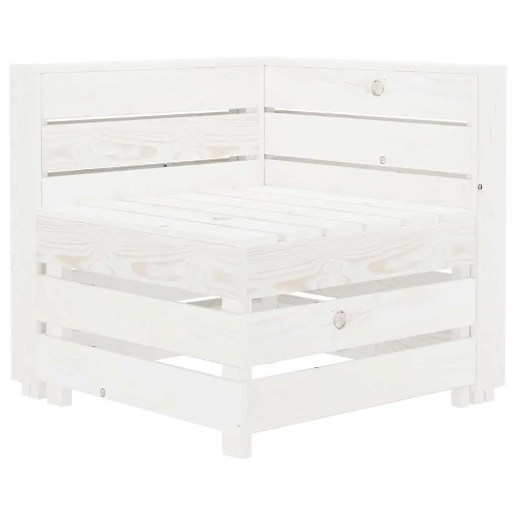Wooden Pallet Sofa 3-Seater Outdoor Patio Lounge Couch White