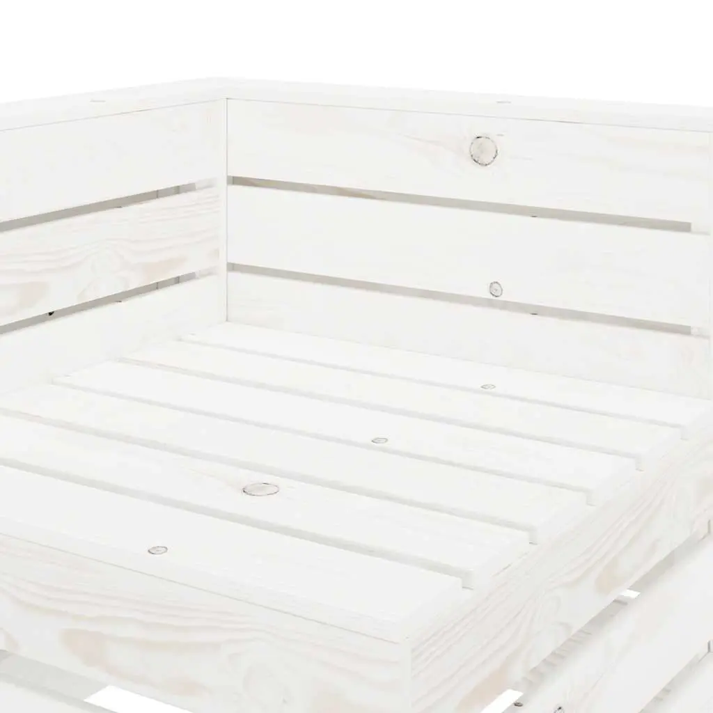 Wooden Pallet Sofa 3-Seater Outdoor Patio Lounge Couch White