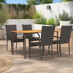 Reliable 5-Piece Garden Dining Set with Space-Saving Chairs