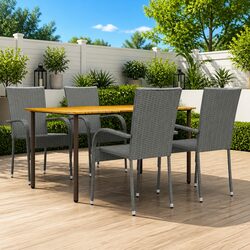 Reliable 5-Piece Garden Dining Set with Grey Chairs