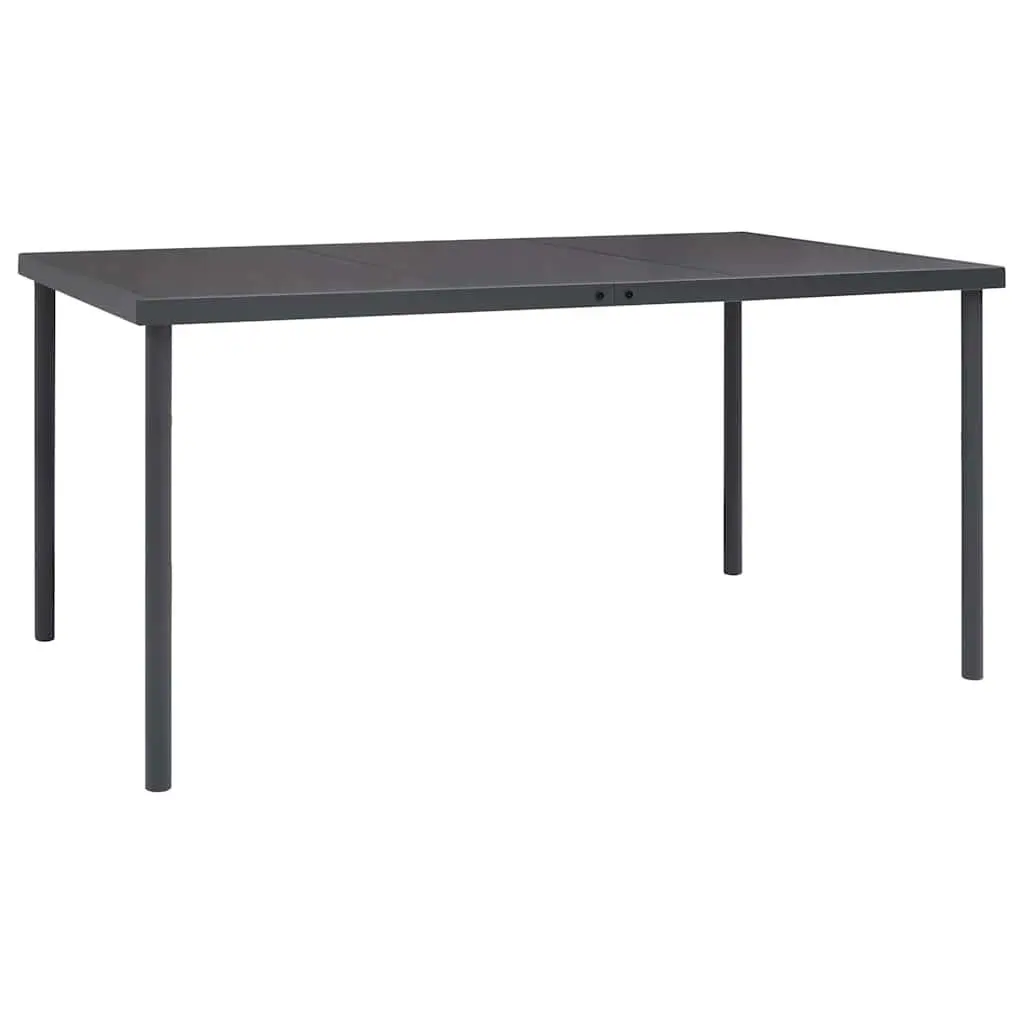 Outdoor Dining Set 7 Piece Steel Frame Chairs Table Anthracite