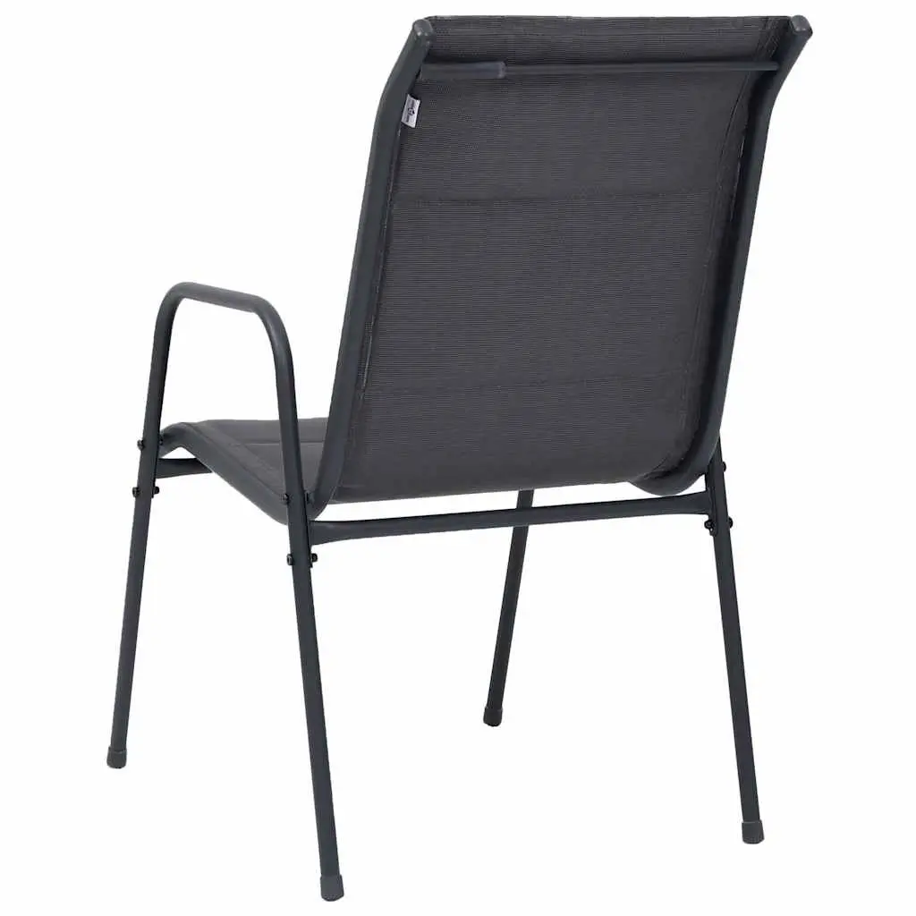 Outdoor Dining Set 7 Piece Steel Frame Chairs Table Anthracite