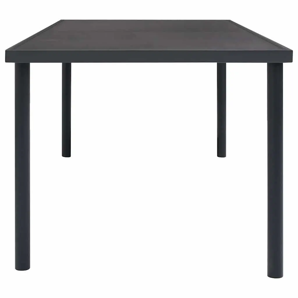 Outdoor Dining Set 7 Piece Steel Frame Chairs Table Anthracite