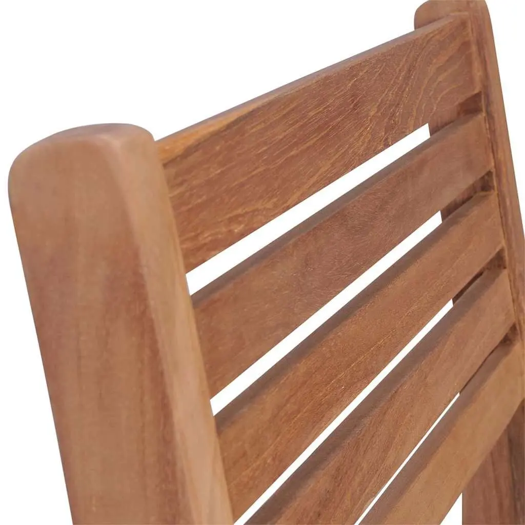 Stackable Outdoor Dining Chairs 8 Piece Set Teak Wood with Cushions Anthracite