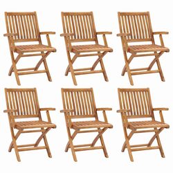 Reliable Outdoor Folding Chair Set of 6 in Brown Teak